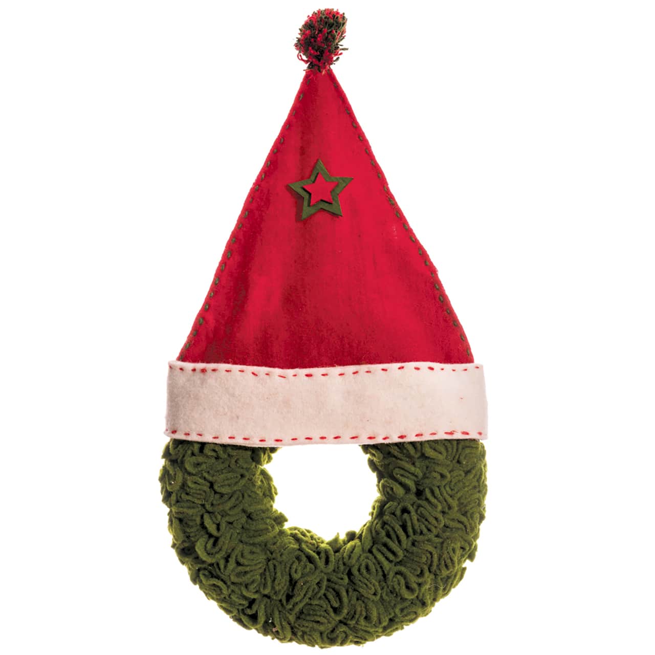 6 Pack: 12.9&#x22; Santa Hat Christmas Wreath